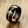 Black and Gold Ankh Ring That Ankh Life Featured Rings Queens Collection