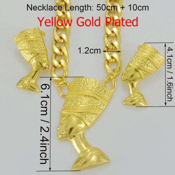 Queen Nefertiti Big Chain Necklace and Earrings Sets That Ankh Life Womens Necklaces Earrings