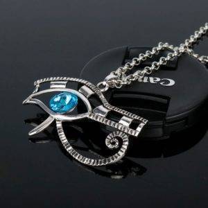 Blue Topaz Eye of Horus Necklace That Ankh Life Womens Necklaces