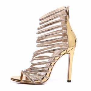 Crystal Straps Gold High Heel Sandals That Ankh Life Womens Shoes