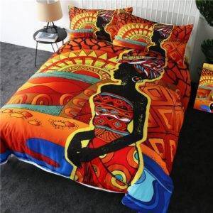 Sun Kissed African Woman 3 Piece Bedding set That Ankh Life Decor