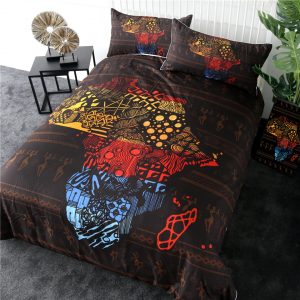 Colorful African Map Bedding 3 Piece Set That Ankh Life Decor