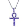 Blue Sapphire Royal Ankh Necklace That Ankh Life Mens Necklaces Womens Necklaces