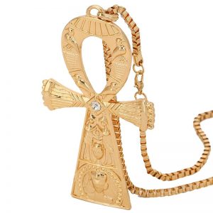 Diamond Center Gold Ankh Necklace That Ankh Life Mens Necklaces