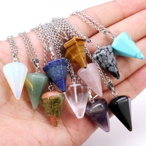 Crystal Pyramid Stone Necklace That Ankh Life Mens Necklaces Womens Necklaces