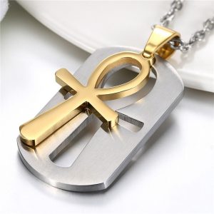 Platinum Ankh Dog Tag Necklace That Ankh Life Mens Necklaces Womens Necklaces